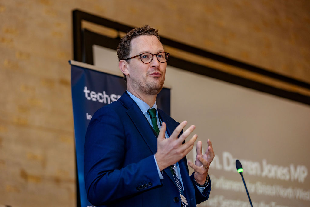 Darren Jones, Chief Secretary to the Treasury and Bristol North West MP, speaking at the Bristol Tech Festival